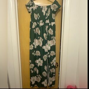 Bebe Off The Shoulder Slit Maxi Dress - Lush Floral